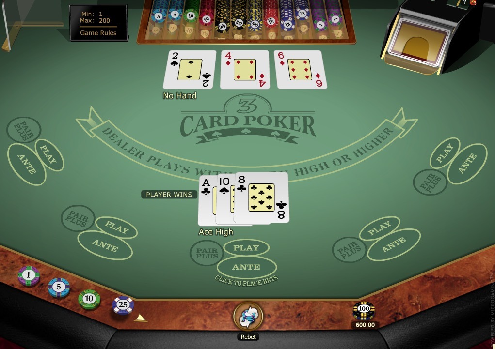 three card poker online real money